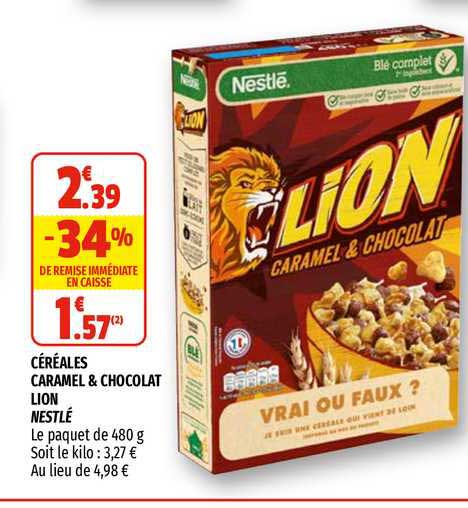 Offre Cereales Caramel Chocolat Lion Nestle Chez Coccinelle Express