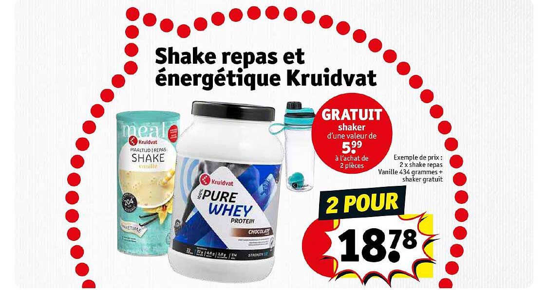 Promo Shake Repas Et énergétique Kruidvat chez Kruidvat iCatalogue.fr