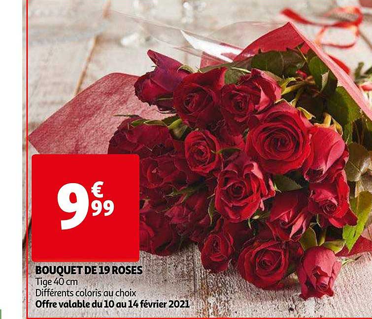 Offre Bouquet De 19 Roses chez Auchan