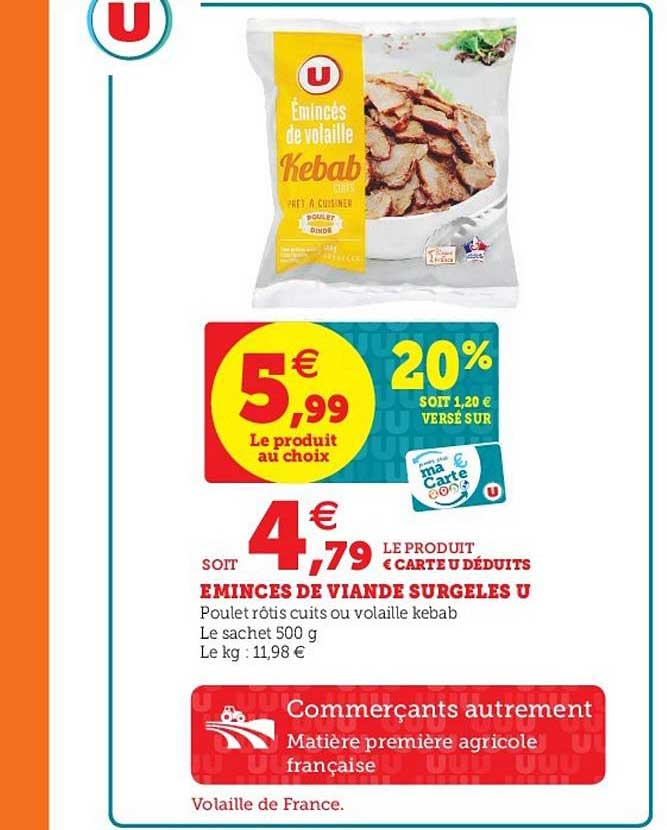 Offre Eminces De Viande Surgeles U Chez Super U