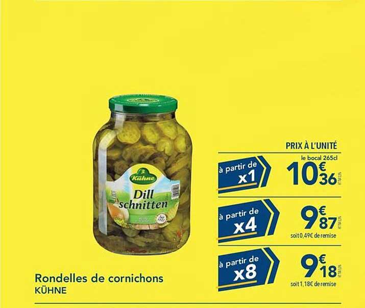 Promo Rondelles De Cornichons Kühne chez METRO iCatalogue.fr