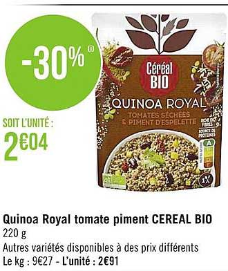 Quinoa royal tomates séchées piment d'espelette BIO, Céréal Bio (220 g)