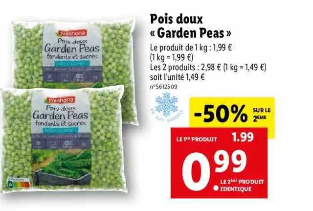 Garden Peas, gros pois surgelés Picard