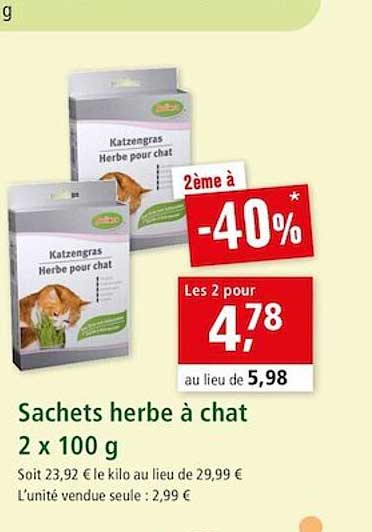 Offre Herbe A Chat Chez Auchan Direct