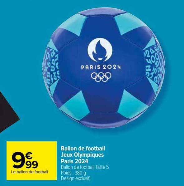 Promo Ballon De Football Jeux Olympiques Paris 2024 chez Carrefour