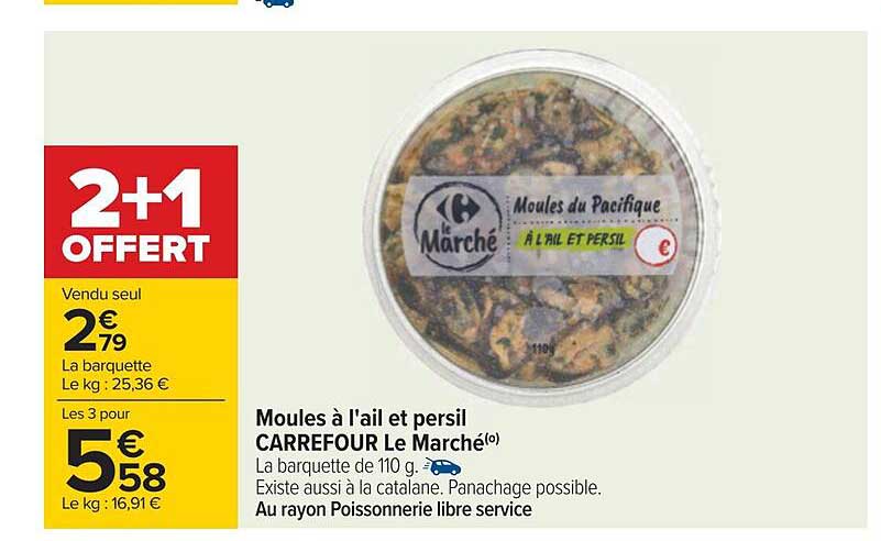 Moules de Bouchot IGP : la barquette de 2Kg à Prix Carrefour