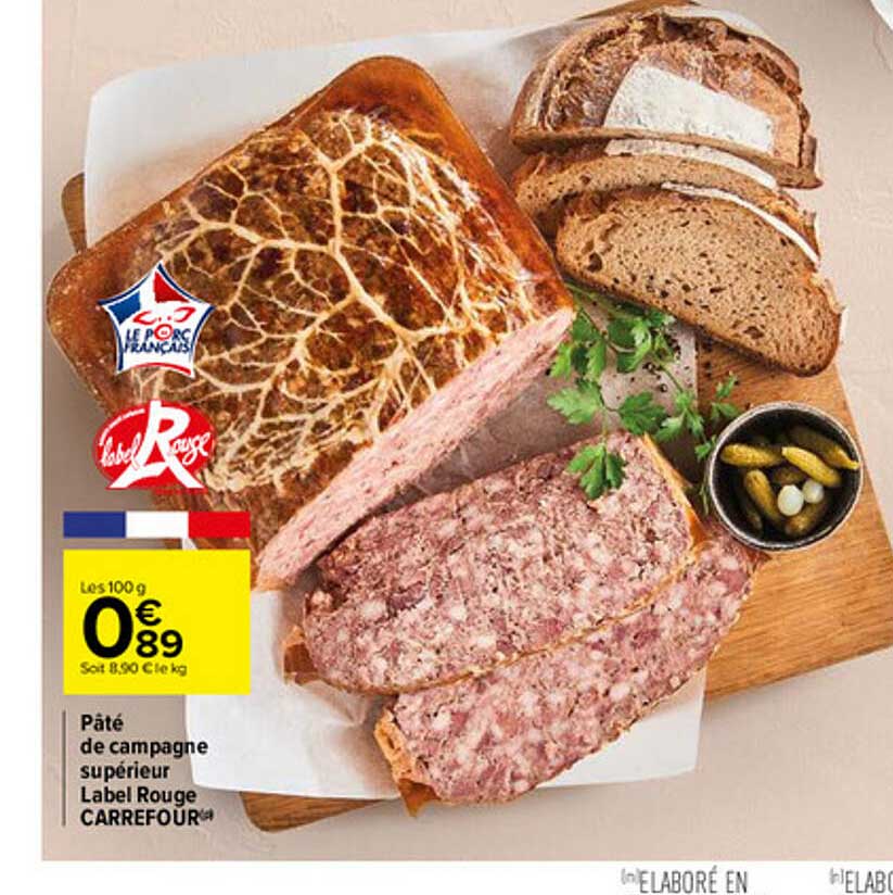 Promo Pâté De Campagne Supérieur Label Rouge Carrefour Chez Carrefour Icataloguefr 