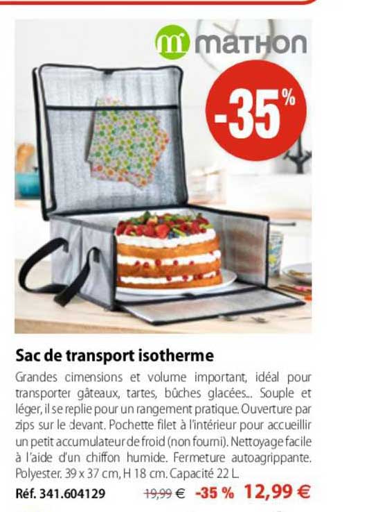Offre Sac De Transport Isotherme Chez Mathon