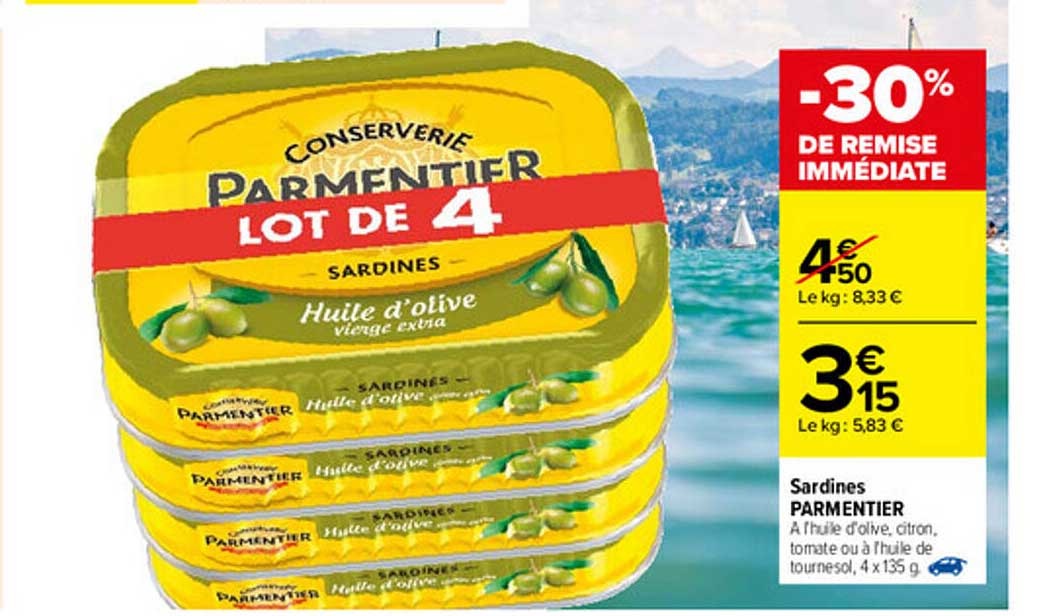 Offre Sardines Parmentier chez Carrefour