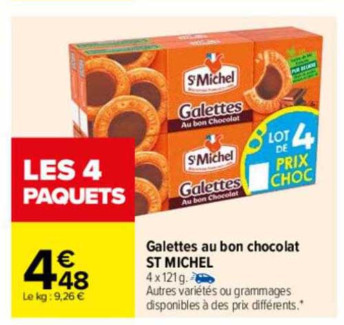 Promo Galettes Au Bon Chocolat St Michel chez Carrefour - iCatalogue.fr