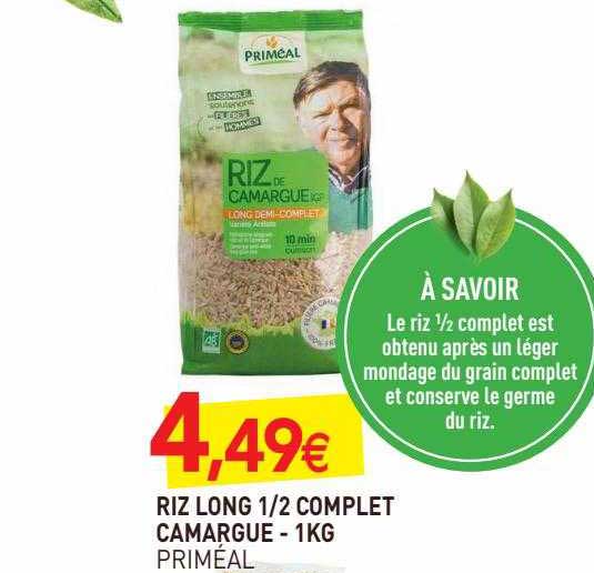 Priméal -- Riz long 1/2 complet bio camargue Vrac (origine France) - 5 kg