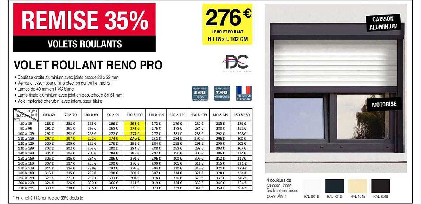 Promo Volet Roulant Reno Pro chez Chretien Matériaux iCatalogue.fr
