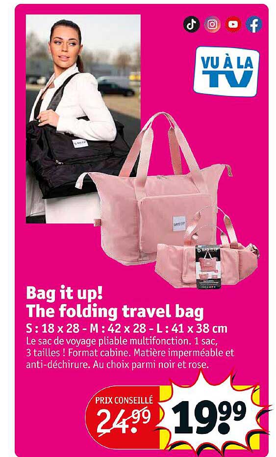 folding travel bag kruidvat