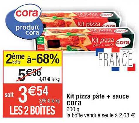 Cora Kit Promo Kit Pizza Pâte + Sauce Cora chez Cora - iCatalogue.fr