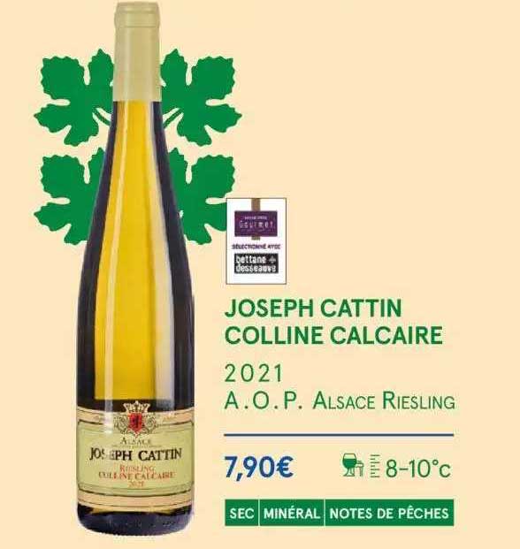 Monoprix Joseph Cattin Colline Calcaire 2021 A.o.p. Alsace Riesling