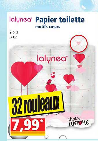 Promo Papier Toilette Motifs Cœurs Lalynea chez Norma iCatalogue fr