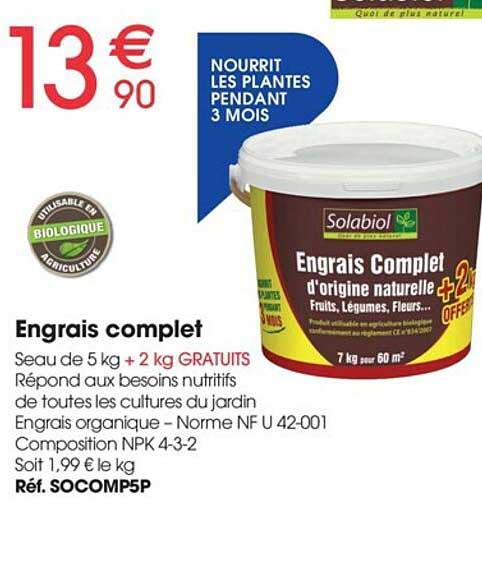 Promo Engrais Complet Solabiol Chez Brico Pro Icatalogue Fr