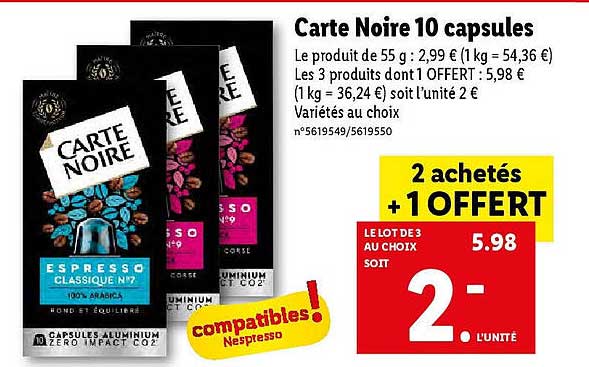 Caf Carte Noire Promo Lidl