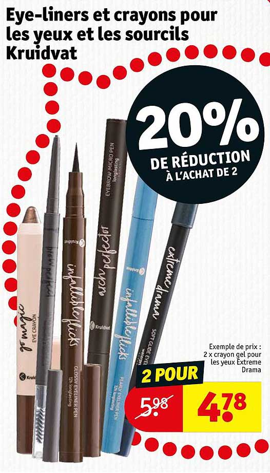 Promo Eyeliners Et Crayons Pour Les Yeux Et Les Sourcils Kruidvat chez