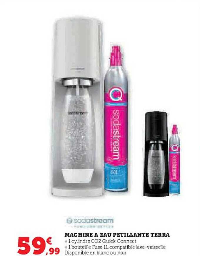 SODASTREAM Machine à Eau Pétillante Terra Megapack Black | MediaMarkt