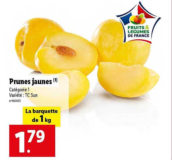 Promo Prunes Jaunes chez Lidl iCatalogue.fr