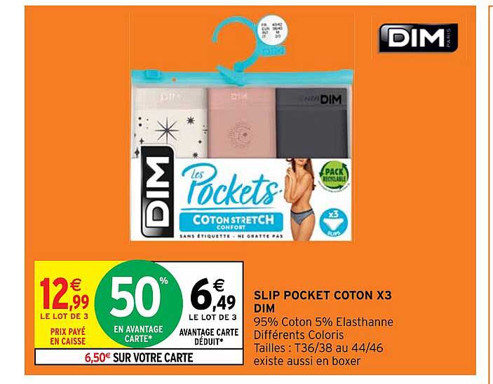 DIM Slip in Cotone Elasticizzato Traspirante Uomo x3, Verde/Blu, XXL