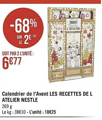 Offre Calendrier De L'avent Les Recettes De L'atelier Nestlé chez Geant