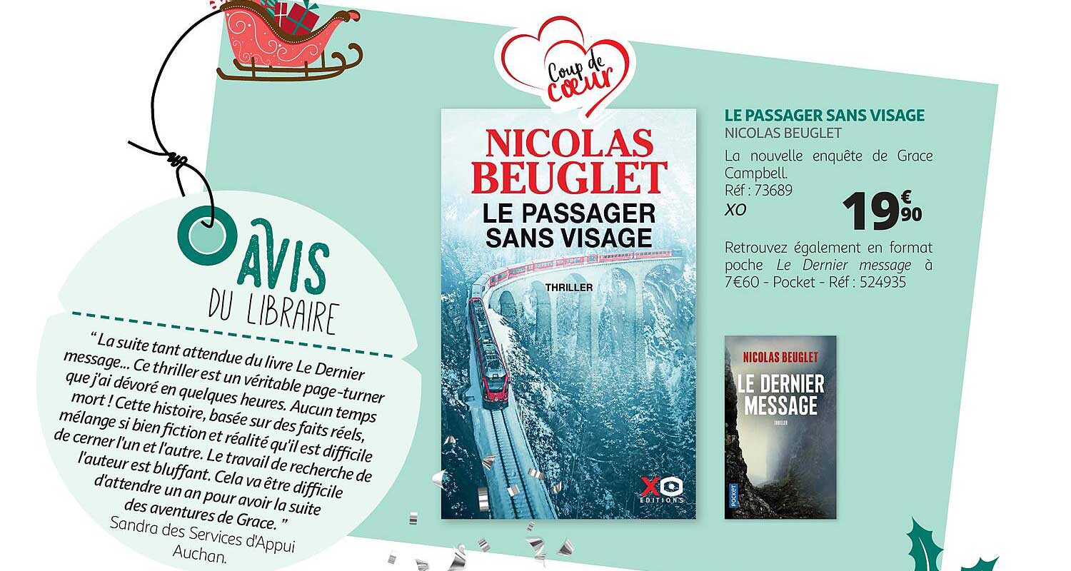 Promo Le Passager Sans Visage - Nicolas Beuglet chez Auchan 