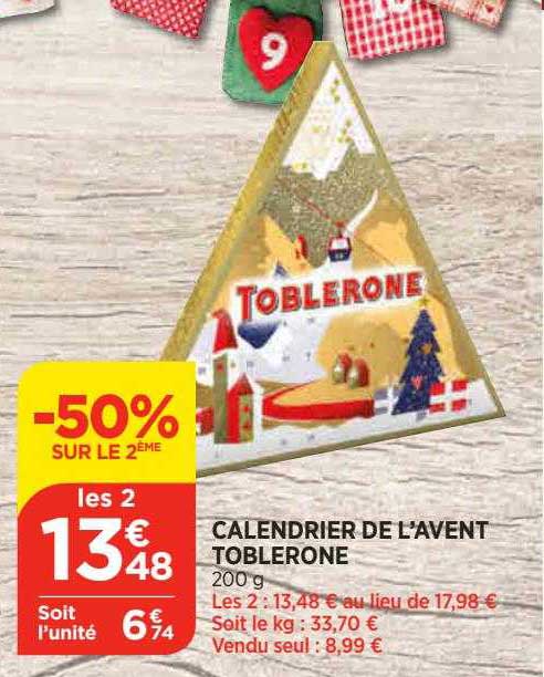 Offre Calendrier De L'avent Toblerone chez Bi1