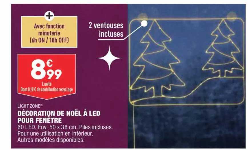 Promo Décoration De Noël à Led Pour Fenêtre Light Zone chez Aldi