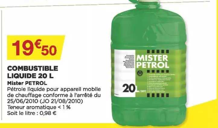 Combustible liquide pour poêle à pétrole désaromatisé Saxoil 20L