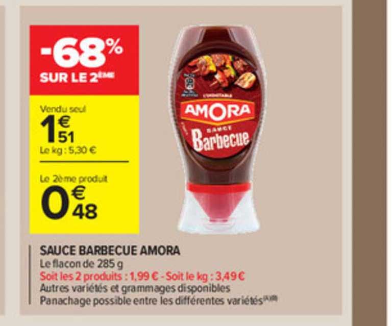 Offre Sauce Barbecue Amora chez Carrefour Market