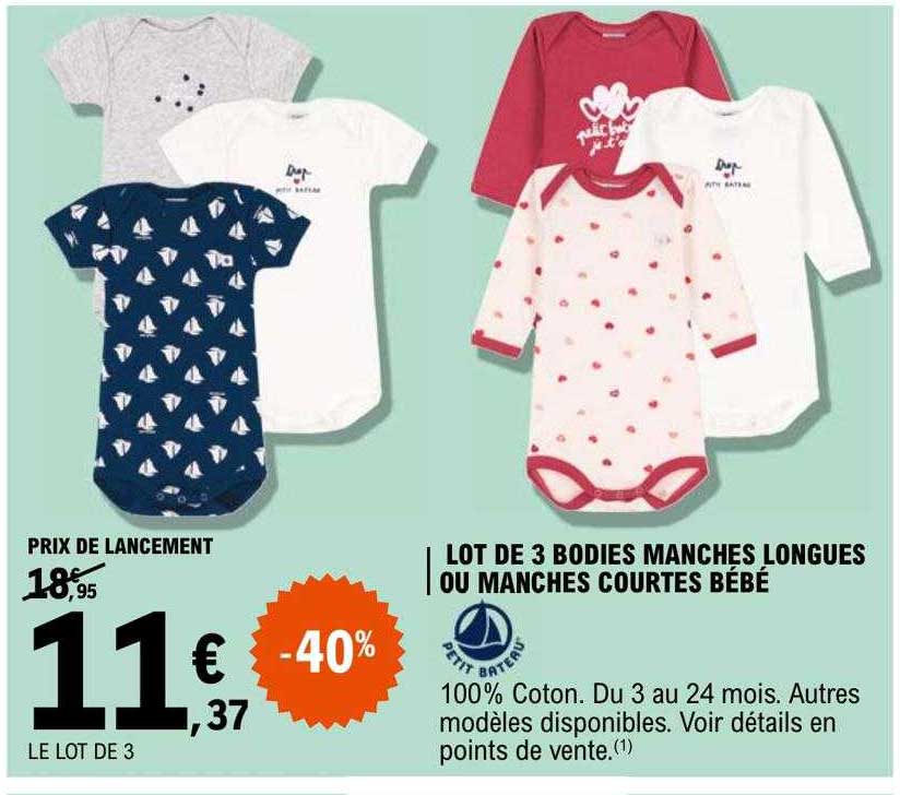 Lot De 3 Bodies Manches Longues Petit Bateau Bébé - Coton Doux, Imprimé étoiles Et Unis - Encolure Américaine, Boutons Pression Entrejambe - Taille 0-24 Mois