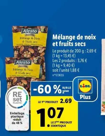 Mélange de noix & fruits secs - Alesto