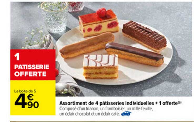 Offre Assortiment De 4 Patisseries Individuelles 1 Offerte Chez Carrefour