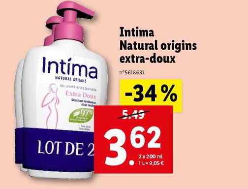 Intima Product Promo Intima Natural Origins Extra-doux chez Lidl - iCatalogue.fr