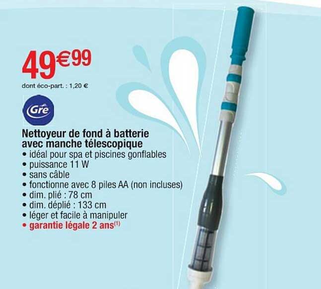 Nettoyeur De Gouttières 75' X 1/2",VEVOR Nettoyeur De Gouttières Portable Avec 8 Couteaux Et Interrupteur Pneumatique Au Pied Pour Tuyaux De 2 A 4 93206873