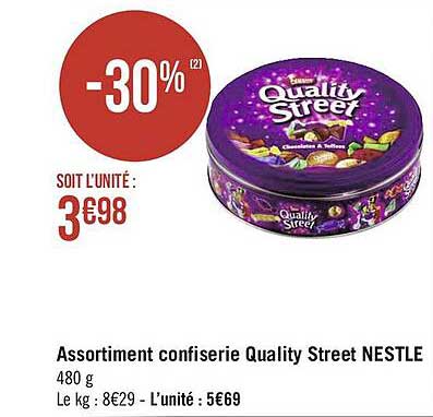 Assortiment de chocolats Quality Street - Boîte métal 480 g sur