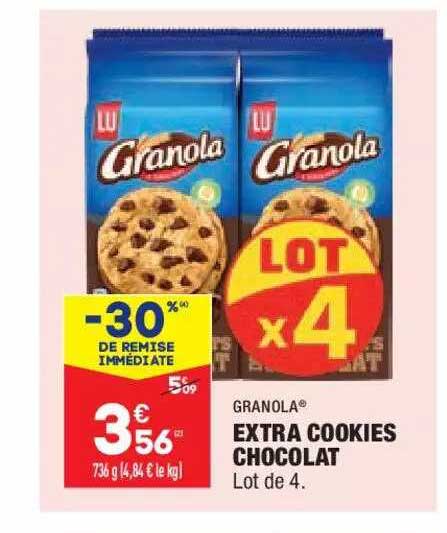 Promo Extra Cookies Chocolat Granola chez Aldi - iCatalogue.fr