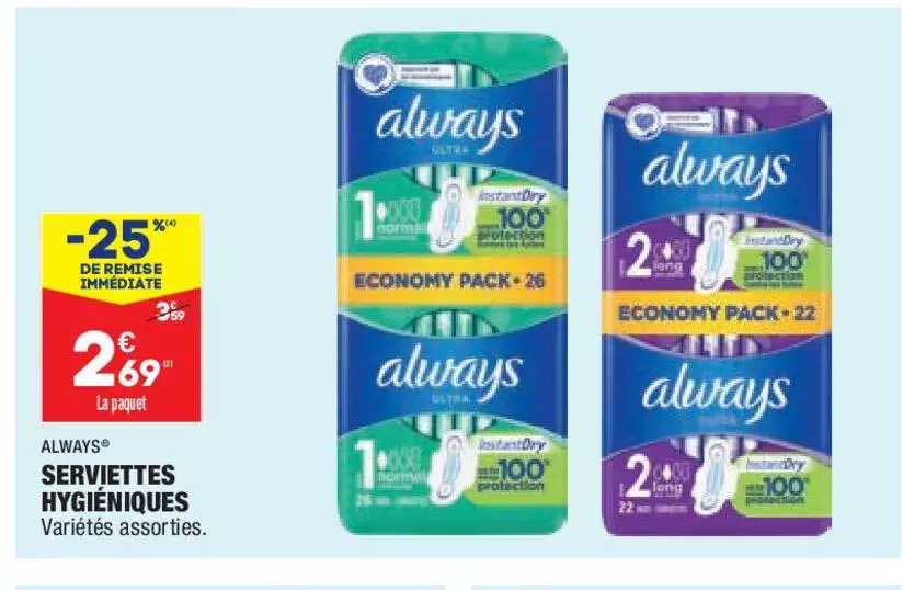 Promo Serviettes Hygiéniques Always chez Aldi iCatalogue.fr