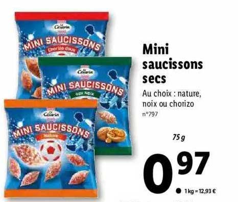 Promo Mini Saucissons Secs chez Lidl - iCatalogue.fr