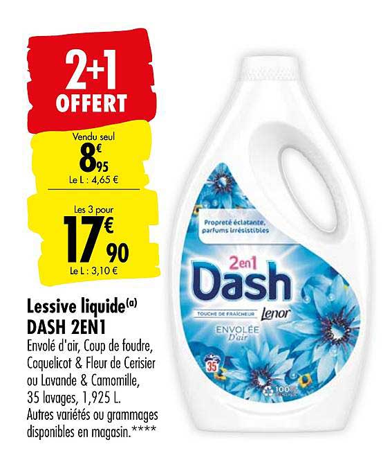 Dash 2en1 Coquelicot & Fleurs De Cerisier 24 lavages