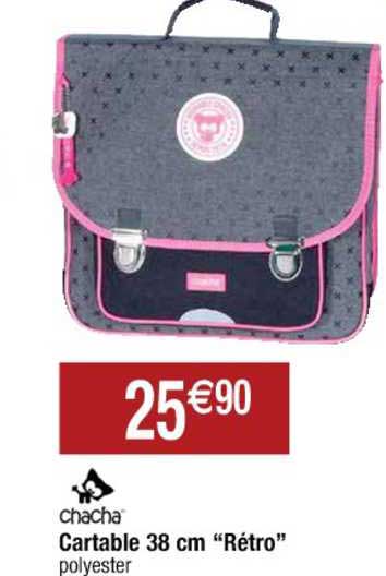 Cartable ICU 38 Cm - Pour CP Et Primaire - 2 Compartiments + Poches - Bleu Brillant - Dimensions 38x34x16 Cm