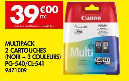 2 cartouches Canon PG-540/ CL-541 noir/couleur - HEMA