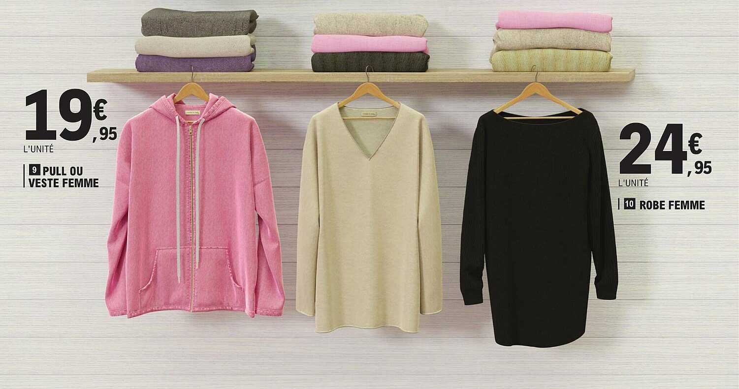Promo Pull Ou Veste Femme, Robe Femme chez E.Leclerc - iCatalogue.fr