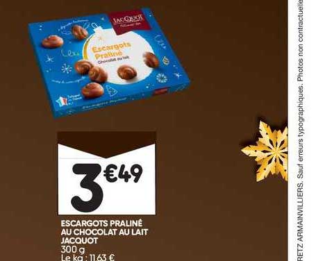 Escargots Praliné Chocolat Noir Jacquot 300g