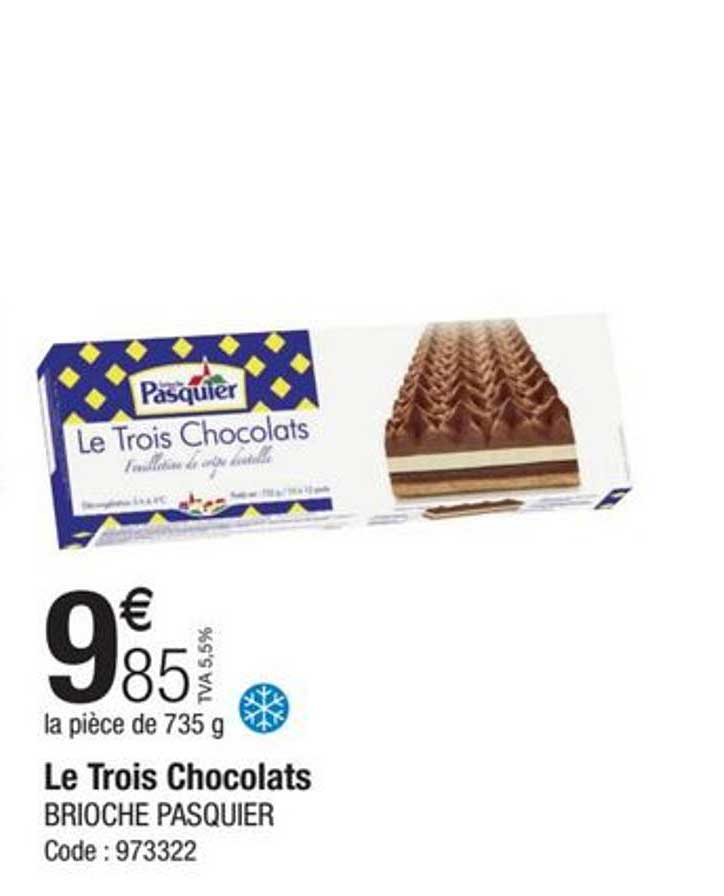 Offre Le Trios Chocolats Brioche Pasquier Chez Promocash