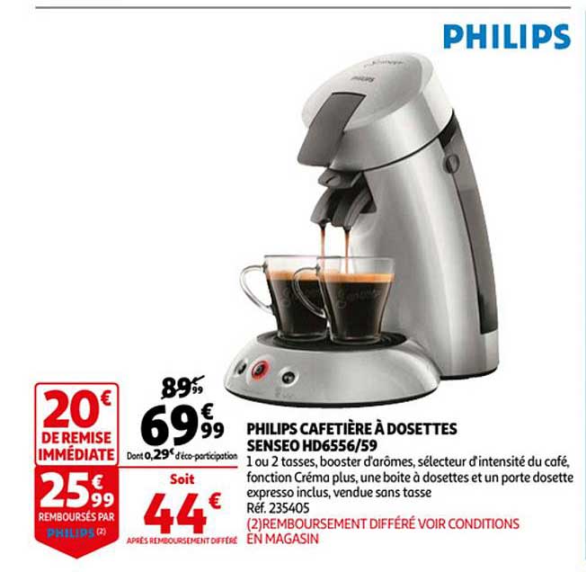 Promo PHILIPS CAFETIÈRE À DOSETTE SENSEO HD7806/51 chez Auchan