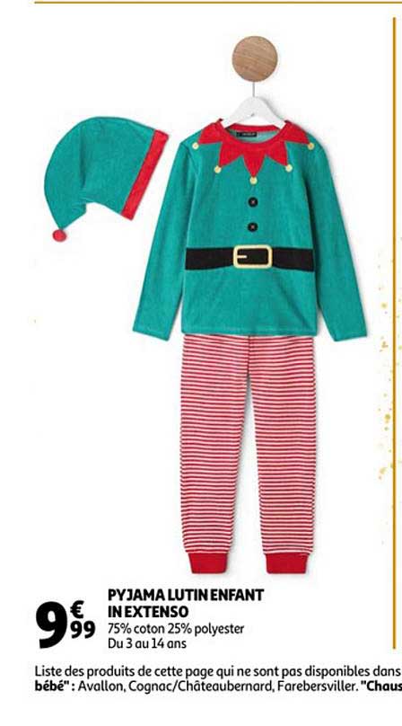 Offre Pyjama Lutin Enfant In Extenso Chez Auchan