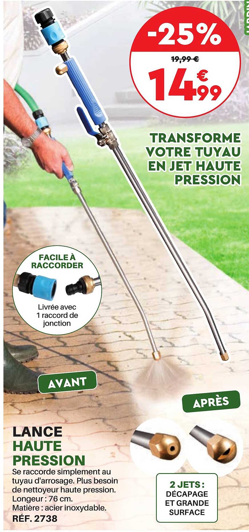Etson Jetsono Nettoyeur Haute Pression 2 En 1, Buse De Tuyau Haute